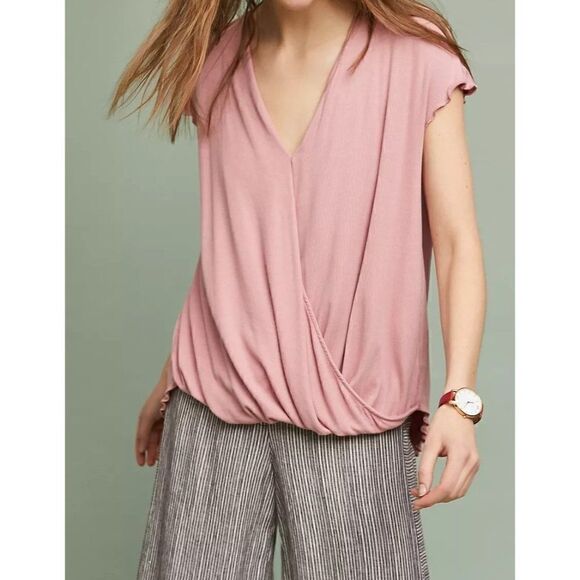 Anthropologie NWT Clarissa Wrap Top in Pink Size M - Picture 1 of 6